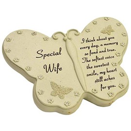 Angraves Special Wife Diamante Butterfly Graveside Grave Memorial Plaque Ornament