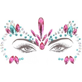 ZJchao Pegatinas De Gemas Brillantes - para Maquillaje Facial y Tatuajes Temporales - Brillantes y Coloridos - Diamantes Imitación y Purpurina - Perfectos para Bricolaje y Decoración Facial