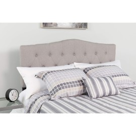 Flash Furniture Cambridge Tufted Upholstered King Size Headboard in Light Gray Fabric