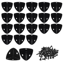 Kemcatui 20Pcs Black Metal Corner Protectors, 7/8 Inch, Suitable for DIY Projects, Furniture, Cabinets, Jewellery Boxes