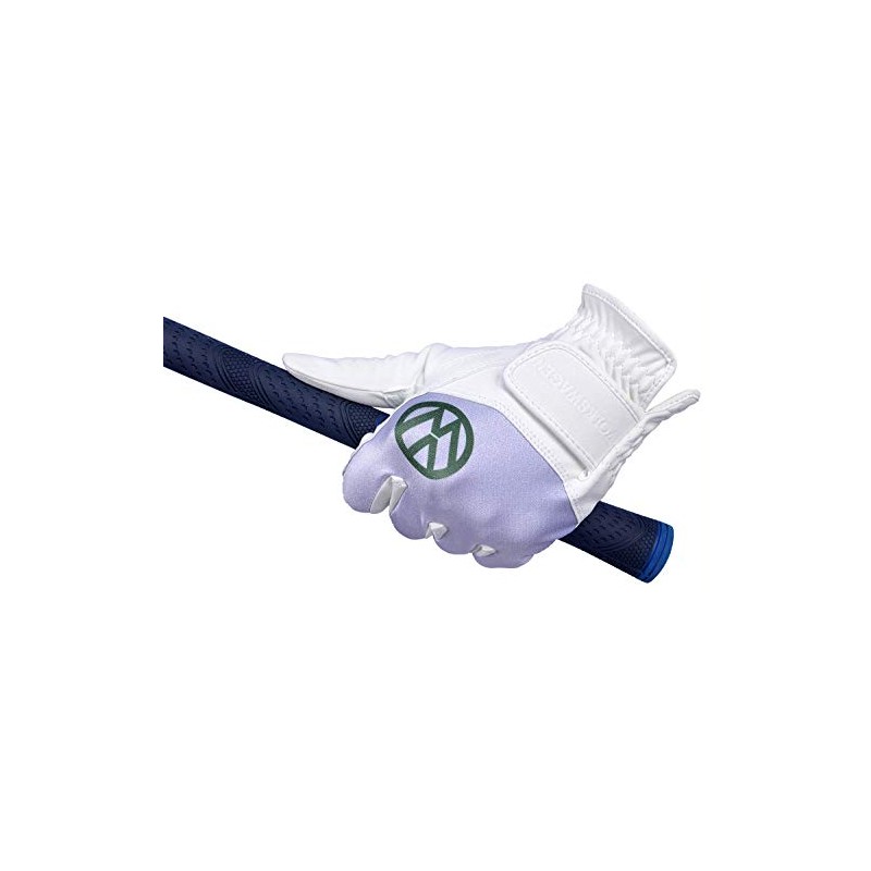 LEZAX VWGL-9054 Volkswagen Golf Gloves Ambidextrous Men's Golf Gloves, White,