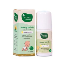 Mother Sparsh Tummy Roll On for Baby, Colic Relief and Digestion, 100% Ayurvedic, Hing & Saunf, 40ml