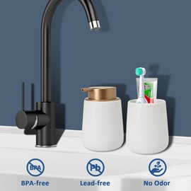 TOOZFO Soap Foaming Dispenser Ceramic with Easy-to-Press Pump Hand Foam Dispenser for Shampoo Bathroom Kitchen 12 oz 2pcs