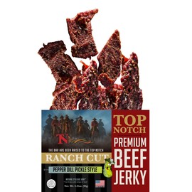 Top Notch Ranch Cut Jerky - 3.25 oz Bag of Beef Jerky - High Protein Snacks for Kids and Adults - Flavorful Strips of Premium Beef Jerky