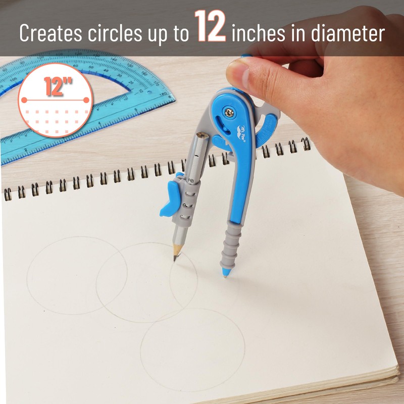 Mr. Pen- Compass and Protractor Set, Math Compass for Geometry