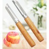 Potato Peeler,Vegetable Peeler, Wooden Handle Rotary Peeler for Potatoes Carrots