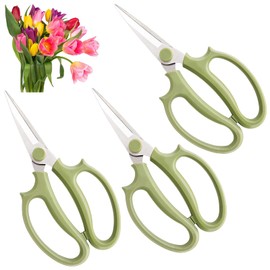 OJYUDD 3Pcs Garden Flower Scissors,Floral Scissors Pruning Shears,Stainless Steel Flower Scissors with Comfortable Grip Handles,Premium Garden Clippers for Flower Arrangement,Gardening Tool