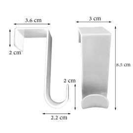 1st Choice Over The Door Hooks 6 Pack, Reversible Sturdy Hooks Fits 1 3/8' and 1 3/4' Door Widths, Plastic Hook Hanger for Hanging Clothes, Towels, White
