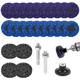 24 PCS Grinding Discs, 2 Inch 50mm Durable Grinder Sanding Discs with 2 Shank Rust Removal Strip Discs Stripping Wheel for Metal Steel Grinding Polishing (Purple, Blue, Black)