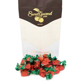 SweetGourmet Strawberry Bon Bons Buds Filled Hard Candy | 1 Pound