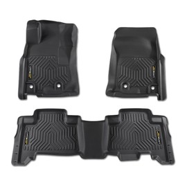 PIT66 Floor Mats Set Compatible with 2013-2023 Toyota 4Runner / Fit 2014-2023 LX GX460 (Heavy Duty) TPE 3-Piece Premium,Black All Weather Floor Liners Mats Interior Accessories