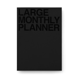 JSTORY Large Monthly Planner Lays Flat Undated Year Round Flexible Cover Goal/Time Organizer Thick Paper Eco Friendly Customizable Stitch Bound A4 16 Months 18 Sheets Black
