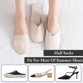 Women's invisible breathable half length socks, cool drag high heels anti slip cotton socks (AU, Alpha, One Size, Regular, Regular, Colour of skin)