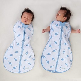 Woombie Grow with Me Baby Swaddle, Convertible Swaddle Fits Babies 0-9 Months, Expands to Wearable Blanket for Babies up to 18 Months, Twilight Stripes