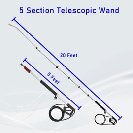 M MINGLE Telescoping Pressure Washer Wand, 20 Feet Aluminum High Power Washer Telescopic Spray Wand with 2 Extension Wands, 5 Spray Nozzle Tips, 2 Couplers and Support Belt, 4000 PSI