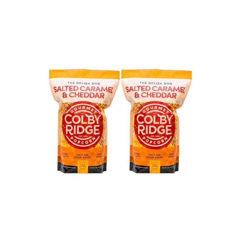 Colby Ridge 2-Pack Salted Caramel & Cheddar Gourmet Craft Popped