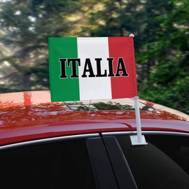 GRAPHICS & MORE Italia Italy Italian Flag Car Truck Flag with Window Clip On Pole Holder