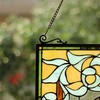 RADIANCE goods Floral Tiffany-Glass Window Panel 24" Tall