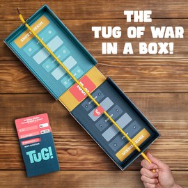 TUG! Quiz Battle Board Game | 2-20 players | Tug-of-War in a Box | Party Trivia Game | Adults & Kids 12 13 14 15 + | 1400 Questions | Best Fun Card Games for Family, Couples, Teens