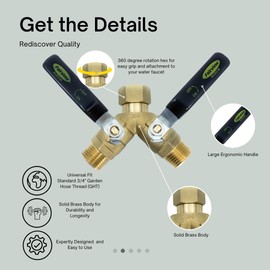 Fairview Industrial-Grade Garden Hose Splitter, Large Handles