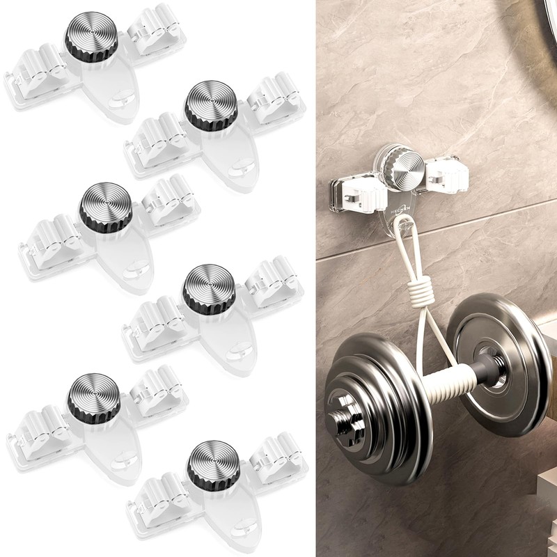 yunanwa 6PCS Broom Holder Mop Hanger Wall Mount, No Drill
