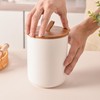 CoorFormer White Ceramic Canister Set with Bamboo Lids, 3-Piece Airtight