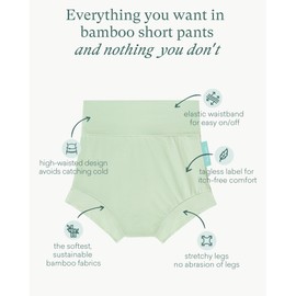PurComfy SuperSoft Baby Bummies Short, 2-Pack Premium Bamboo Viscose Diaper Cover Shorts, High Waist Bloomer Short Pants