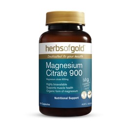 Herbs of Gold Magnesium Citrate 900 120Vcaps Magnesium (Mg)