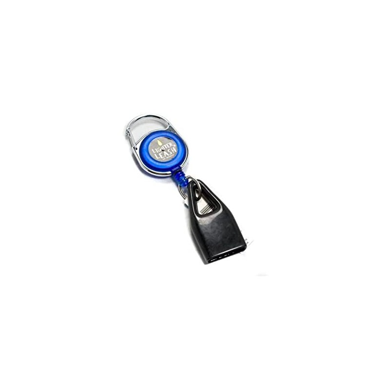 Premium Lighter Leash Retractable Keychain Clip (Blue)