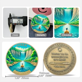 3 Years Sobriety Coin Gifts | Man Under Waterfall AA Chip Medallion with Inspirational Quote | Narcotics Alcoholics Anonymous Anniversary Sobriety Gifts for Men Women in Recovery
