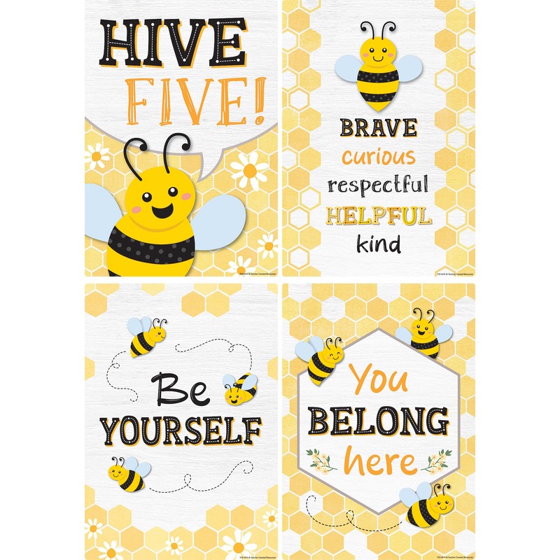 Teacher Created Resources Buzzing Bees Positive Sayings Educational Poster Pack
