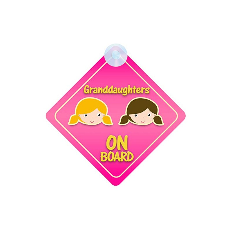 Children on Board Car Sign - Granddaughters Design with Strong