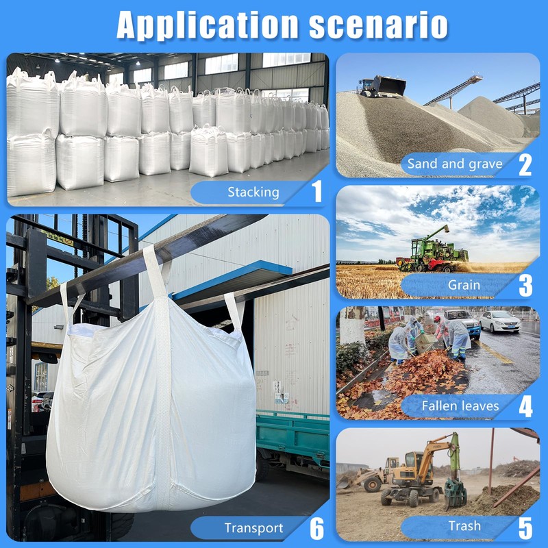 S-Helper FIBC Bulk Bag - 4400 lbs Capacity, 35x35x43 inches,
