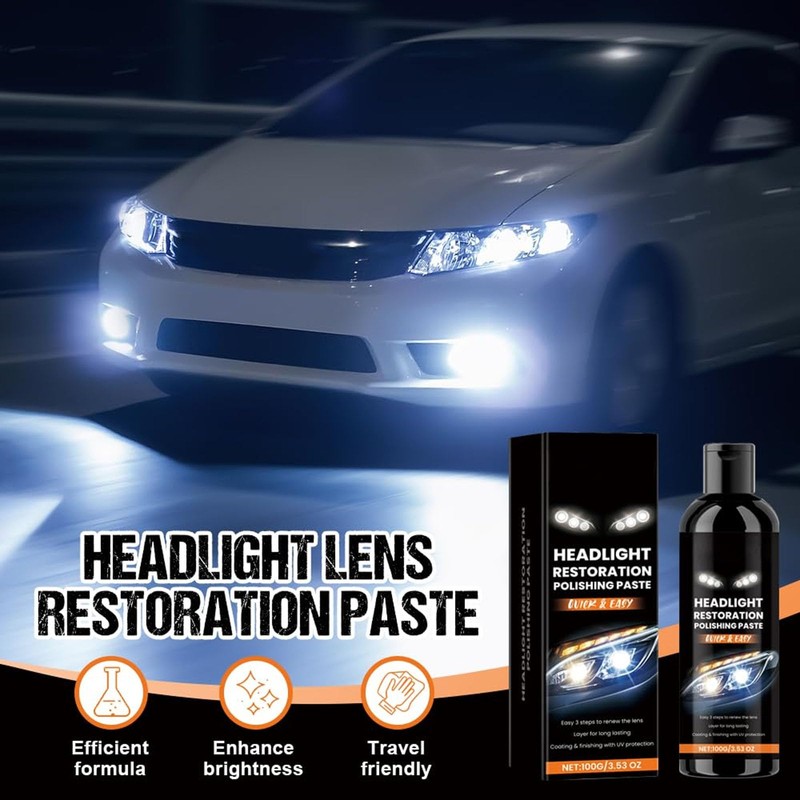 Headlight Stain Remover Polishing Paste, 2025 New Car Headlights Restoration