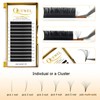 QUEWEL Volume Eyelashes, Self-Fanning Eyelashes, 0.05 Thickness C Curl, 8