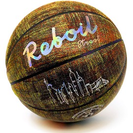 REBOILPHASE Leather Basketball (Size 3~7)- Kids Basketball, Small Basketball, Youth Basketballs, Basketball Gift - Size 4, Golden