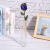Golded Rose Flower Gift 24K Bright Deep Blue Base for