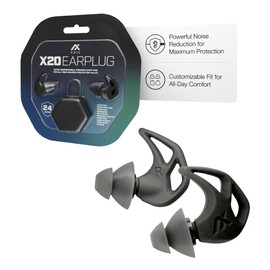AXIL X20 Noise Reduction Ear Plugs - Black - Customizable Fit Hearing Protection for Sleeping, Festivals, Live Events and Sports – 24dB Reusable Foam and Silicone Eartips with Carrying Case