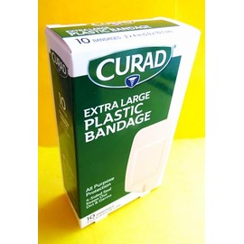 Curad Extra Large Plastic Bandage with 4-sided seal, 2X more absorbent...