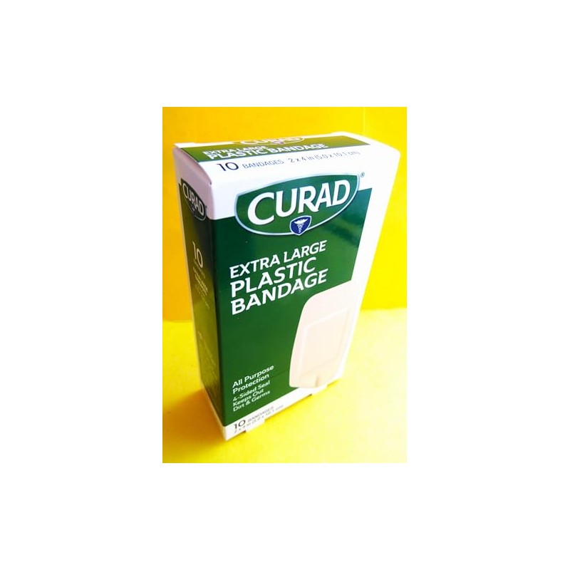 Curad Extra Large Plastic Bandage with 4-sided seal, 2X more