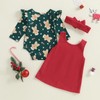 Adobabirl My First Christmas Baby Girl Outfit Ruffle Long Sleeve