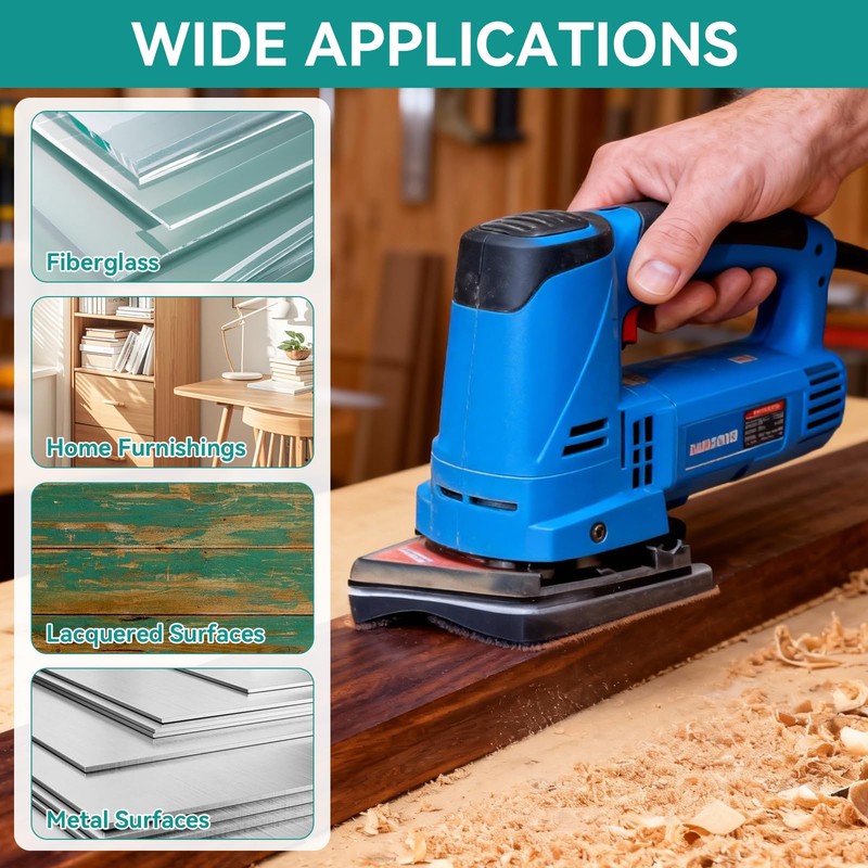 Supkiir 100 Pcs 80/120/180/220/400 Grit Triangle Sanding Sheets and 2