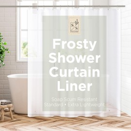 Stitch & Stone Shower Curtain Liner, Premium Extra Lightweight Durable Waterproof 3g PEVA for Bathroom with Weighted Magnets, Standard Size 70" x 72" Frosty 1 Pack