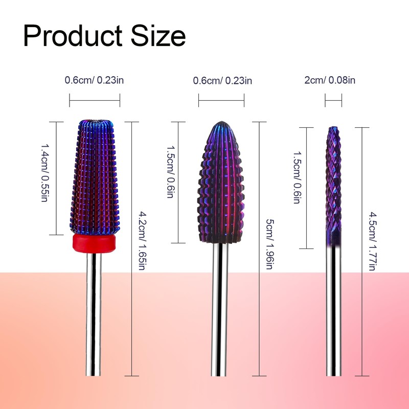 Nail Drill Bits, CORFULRA 5 in 1 Nail Drill Bit