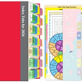 Reafanta Index Book Tabs for NEC 2026 Code Book, Side + A-Z Tabs, Laminated Durable, Color-Coded, with Wire and Raceway Chart, 2 Ohm's Law Stickers, Page Numbers Sheet & Alignment Guide
