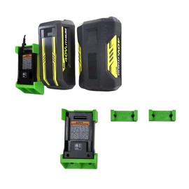 Wall Mount for Ryobi 40V Charger and Battery, Compatible with OP404 Charger. 1x Charger Mount and 2X Battery mounts