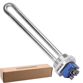 DERNORD Heating Element 220 V 500 W 1 Inch 33 mm Flange 1U Type Water Heater BSP Stainless Steel Flange Pipe Length 150 mm