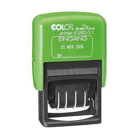 Colop 127787 Printer S260 Green Line Date German and Text Input with Two Tone Imprint