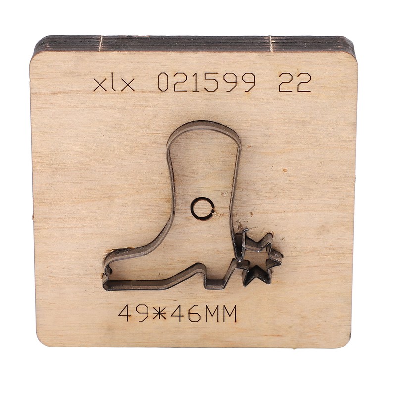 Leather Punching Die Shoe Shaped Alloy Steel Blade Birch Base