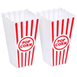 Generic LSANDM Reusable Plastic Popcorn Buckets 7.25 in Empty Containers for Home Kitchen Food Serving Snacks Theater Movie Night Summer Birthday Party Favors Table Decoration Gift Supplies Pack of 2